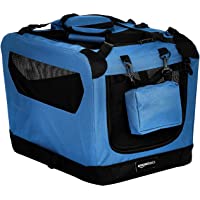 Los mejores  - AmazonBasics – Transportín para mascotas abatible- transportable y suave de gran calidad- 53 cm- Azul